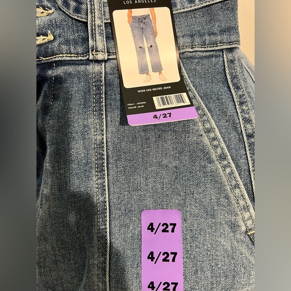 New Hudson Women’s Wide Leg Belted Jean - Picture 4 of 8